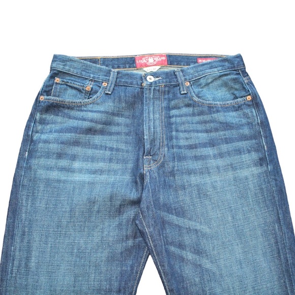 Lucky Brand Relaxed Straight Classic American Style Denim Blue Jeans - Picture 2 of 12